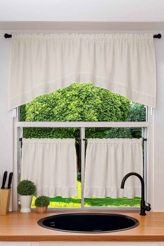 ZESTAW LAMBREKIN + ZAZDROSTKA SHABBY CHIC FALBANKA