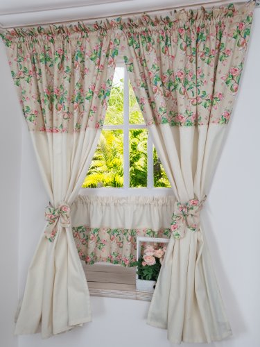 ZAKOSTYL ZASŁONY + ZAZDROSTKA JABŁONIE ECRU SHABBY