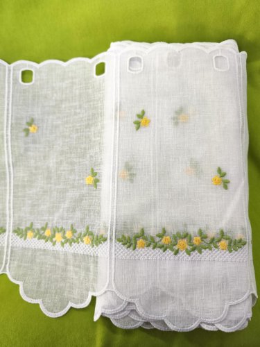 ZAZDROSTKA PANEL HAFT ŻÓŁTE KWIATUSZKI 35CM/60CM  (cena za 0,50mb)