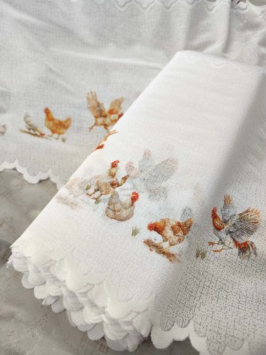 Zazdrostka żakard kury 50cm/70cm  (cena za 0,50mb)