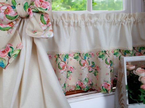 ZAKOSTYL ZASŁONY + ZAZDROSTKA JABŁONIE ECRU SHABBY