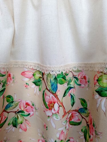 ZAKOSTYL ZASŁONY + ZAZDROSTKA JABŁONIE ECRU SHABBY