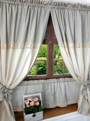 ZAKOSTYL ZASŁONY + ZAZDROSTKA KORONKA VINTAGE SHABBY 4
