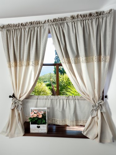 ZAKOSTYL ZASŁONY + ZAZDROSTKA KORONKA VINTAGE SHABBY 4