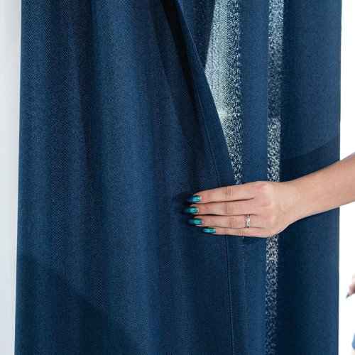 Zasłona ekskluzywna jodełka granatowa szer.140cm