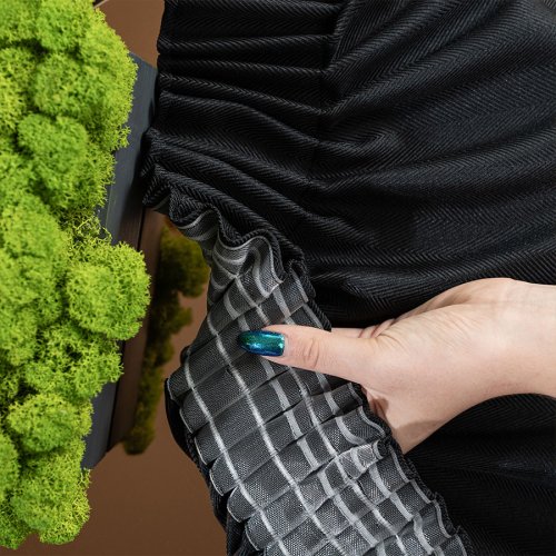  ZASŁONA EKSKLUZYWNA JODEŁKA CZARNA SZER.140cm