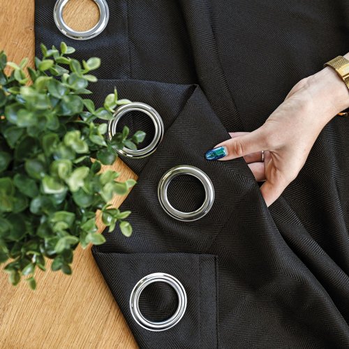  ZASŁONA EKSKLUZYWNA JODEŁKA CZARNA SZER.140cm