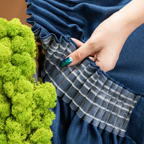 ZASŁONA EKSKLUZYWNA JODEŁKA GRANATOWA SZER.140cm