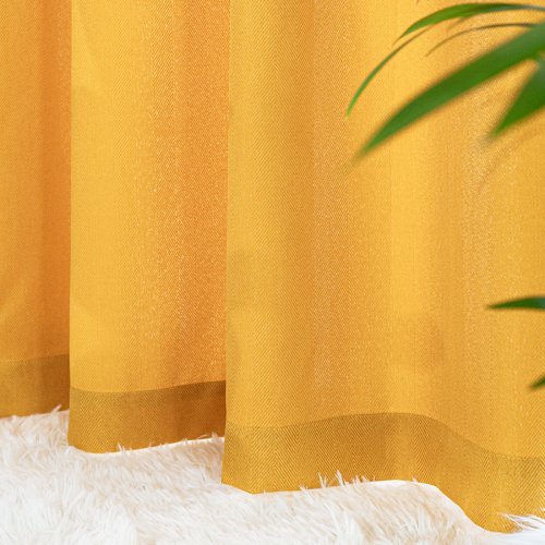 ZASŁONA EKSKLUZYWNA JODEŁKA MUSZTARDOWY SZER.140cm