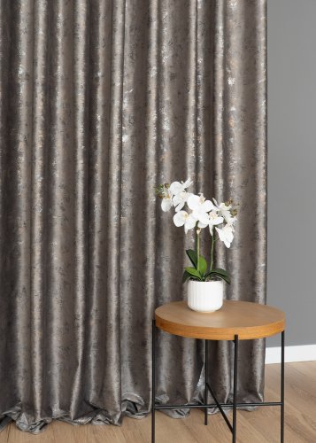 Zasłona velvet brąz glamour przecierane złoto srebro