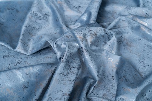 ZASŁONA VELVET NIEBIESKI GLAMOUR PRZECIERANE ZŁOTO SREBRO