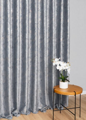 Zasłona velvet j.szary glamour przecierane złoto srebro