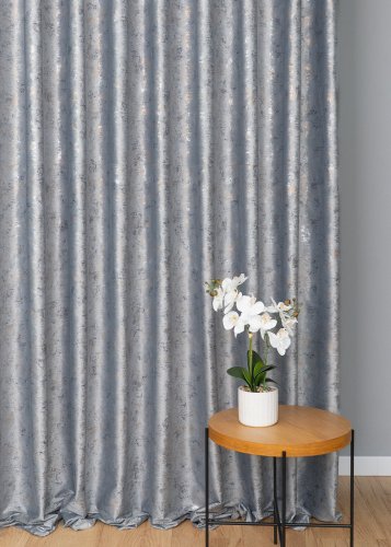 ZASŁONA VELVET J.SZARY GLAMOUR PRZECIERANE ZŁOTO SREBRO