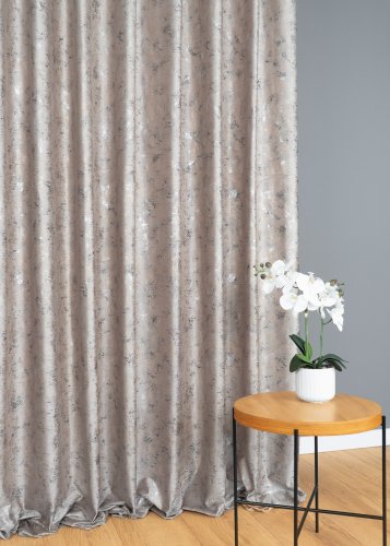 ZASŁONA VELVET KREM GLAMOUR PRZECIERANE ZŁOTO SREBRO
