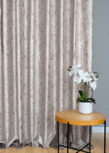ZASŁONA VELVET KREM GLAMOUR PRZECIERANE ZŁOTO SREBRO