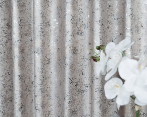 ZASŁONA VELVET KREM GLAMOUR PRZECIERANE ZŁOTO SREBRO