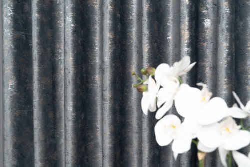 ZASŁONA VELVET SZARY GLAMOUR PRZECIERANE ZŁOTO SREBRO