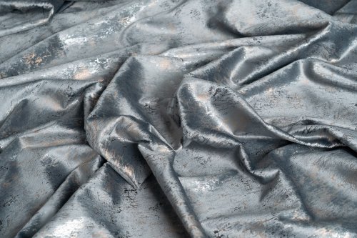 ZASŁONA VELVET SZARY GLAMOUR PRZECIERANE ZŁOTO SREBRO