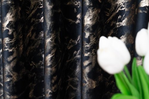 ZASŁONA VELVET CZARNA GLAMOUR POŁYSK LUMINA 