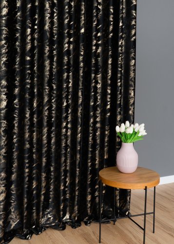 ZASŁONA VELVET CZARNA GLAMOUR POŁYSK LUMINA 