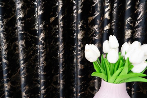 ZASŁONA VELVET CZARNA GLAMOUR POŁYSK LUMINA 