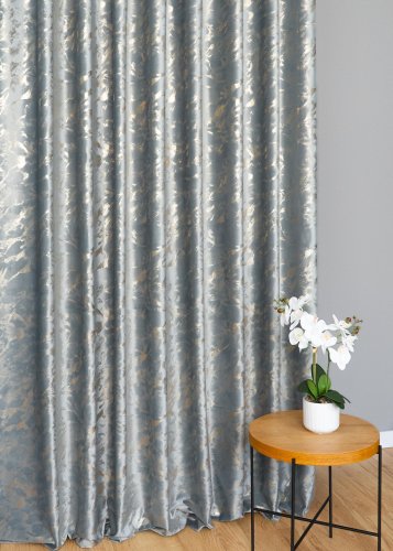 ZASŁONA VELVET SZARY GLAMOUR POŁYSK LUMINA 