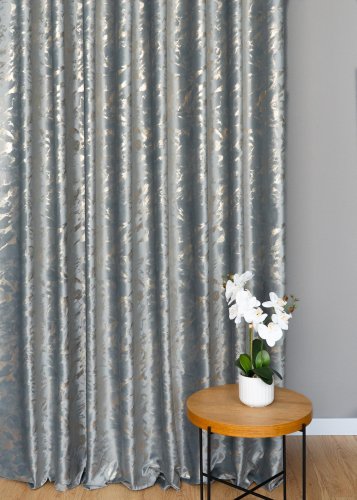 ZASŁONA VELVET SZARY GLAMOUR POŁYSK LUMINA 