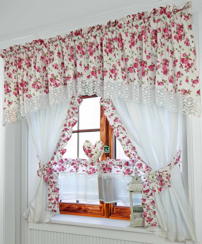 ZAKOSTYL KOMPLET SHABBY CHIC RÓŻOWE RÓŻYCZKI