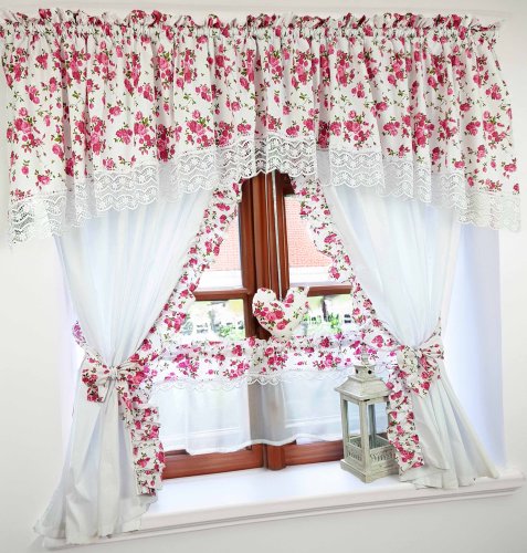 ZAKOSTYL KOMPLET SHABBY CHIC RÓŻOWE RÓŻYCZKI