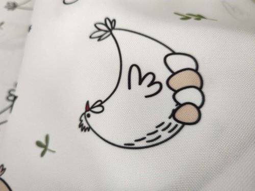 TKANINA PLAMOODPORNA KURY KOKO KURKI 150CM 