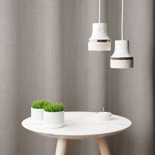 Zasłona o strukturze lnu zaciemniająca szary krem