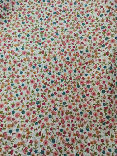 TKANINA NATURALNY SPLOT KWIATUSZKI NA SZARYM BEŻU 140CM HISZPAŃSKA