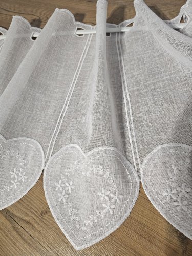 Zazdrostka panel haft vintage serca biel 40cm/60cm  (cena za 0,50mb)