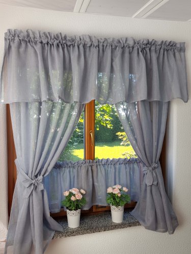 Zestaw zasłon+zazdrostka+lambrekin szary sable