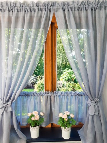 Zestaw zasłon+zazdrostka szary sable