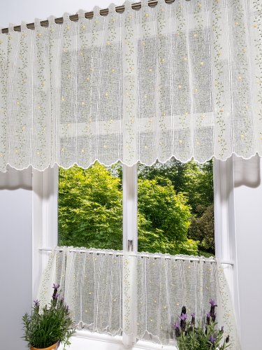 ZAZDROSTKA ETAMINA HAFT KWIATUSZKI 40CM/60CM  (cena za 0,50mb)