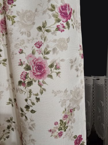 ZASŁONA ANGIELSKA RÓŻA KREM WODOODPORNA160cm