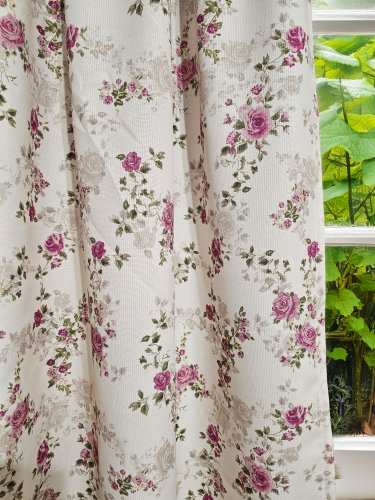 ZASŁONA ANGIELSKA RÓŻA KREM WODOODPORNA160cm