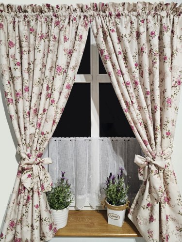 ZAKOSTYL ZASŁONY + ZAZDROSTKA  ANGIELSKA RÓŻA KREM WODOODPORNA