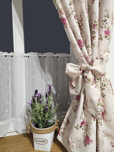 ZAKOSTYL ZASŁONY + ZAZDROSTKA  ANGIELSKA RÓŻA KREM WODOODPORNA