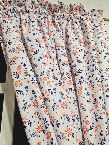 ZAKOSTYL ZASŁONY + ZAZDROSTKA  KWIATUSZKI WODOODPORNA