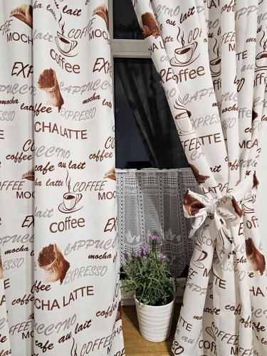 Zakostyl zasłony + zazdrostka coffee