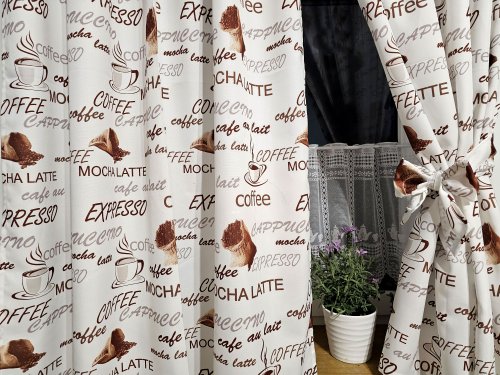 ZASŁONA PLAMOODPORNA COFFEE 160cm