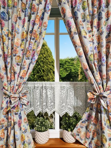 ZAKOSTYL ZASŁONY + ZAZDROSTKA  KORONKA WIELKANOC JAJKA ŚWIĘTA