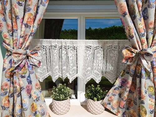 ZAKOSTYL ZASŁONY + ZAZDROSTKA  KORONKA WIELKANOC JAJKA ŚWIĘTA