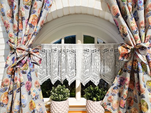 Zakostyl zasłony + zazdrostka  koronka wielkanoc jajka święta