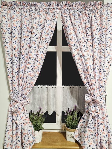 ZAKOSTYL ZASŁONY + ZAZDROSTKA  KWIATUSZKI WODOODPORNA