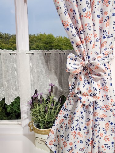 ZAKOSTYL ZASŁONY + ZAZDROSTKA  KWIATUSZKI WODOODPORNA