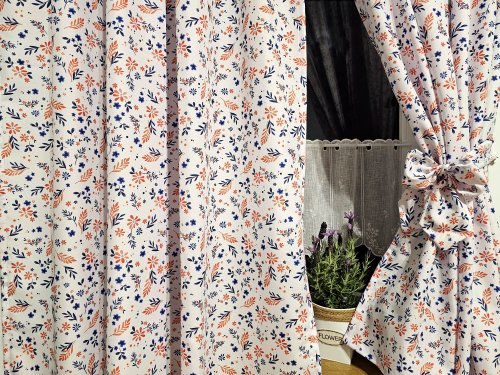 ZAKOSTYL ZASŁONY + ZAZDROSTKA  KWIATUSZKI WODOODPORNA