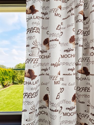 ZASŁONA PLAMOODPORNA COFFEE 160cm